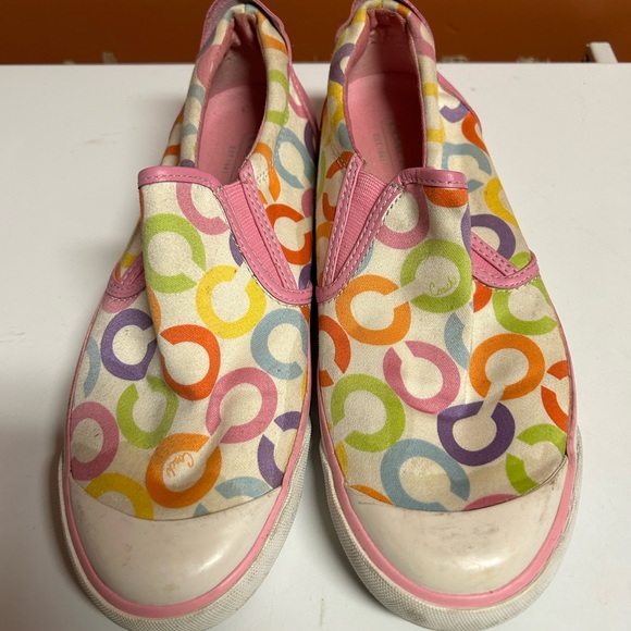 2 For $25 💕Coach multi coloured canvas slip ons - Picture 2 of 7